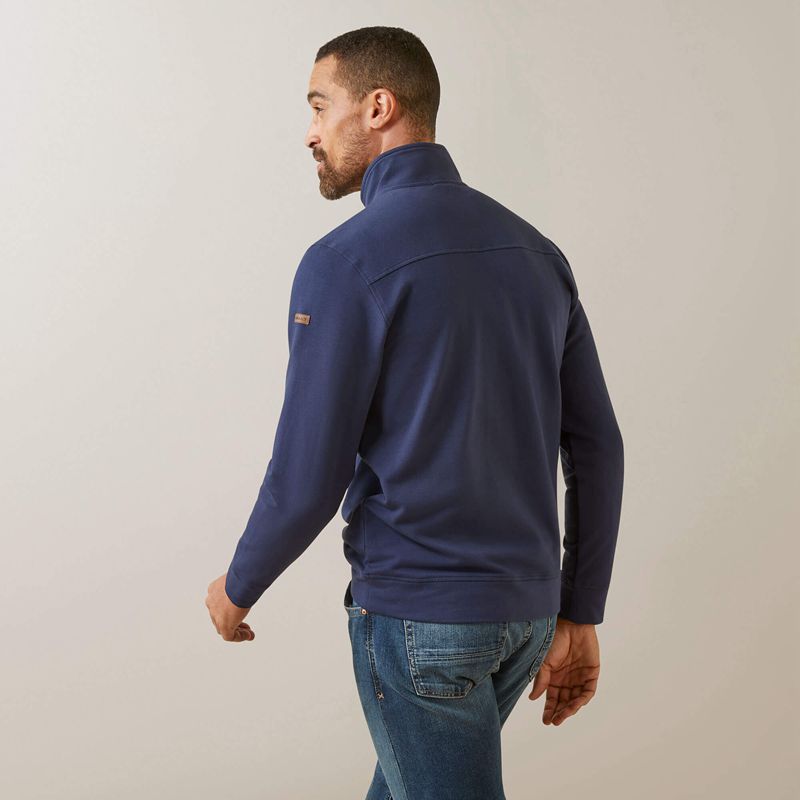 Navy Ariat Kentfield Sweatshirt | 06QMBVPHS