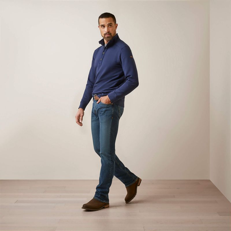 Navy Ariat Kentfield Sweatshirt | 06QMBVPHS