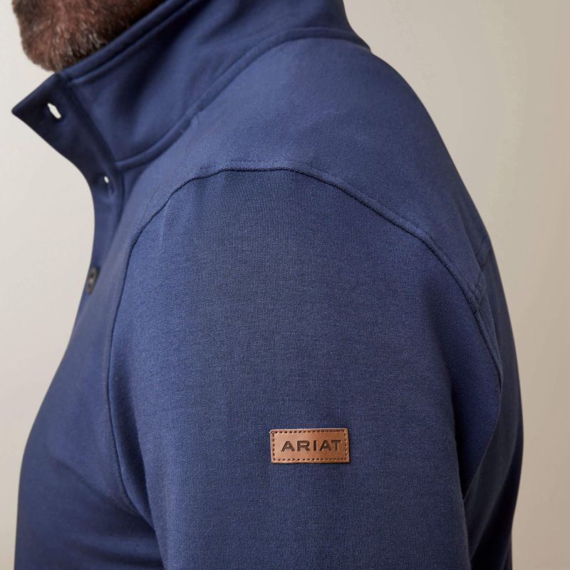 Navy Ariat Kentfield Sweatshirt | 06QMBVPHS