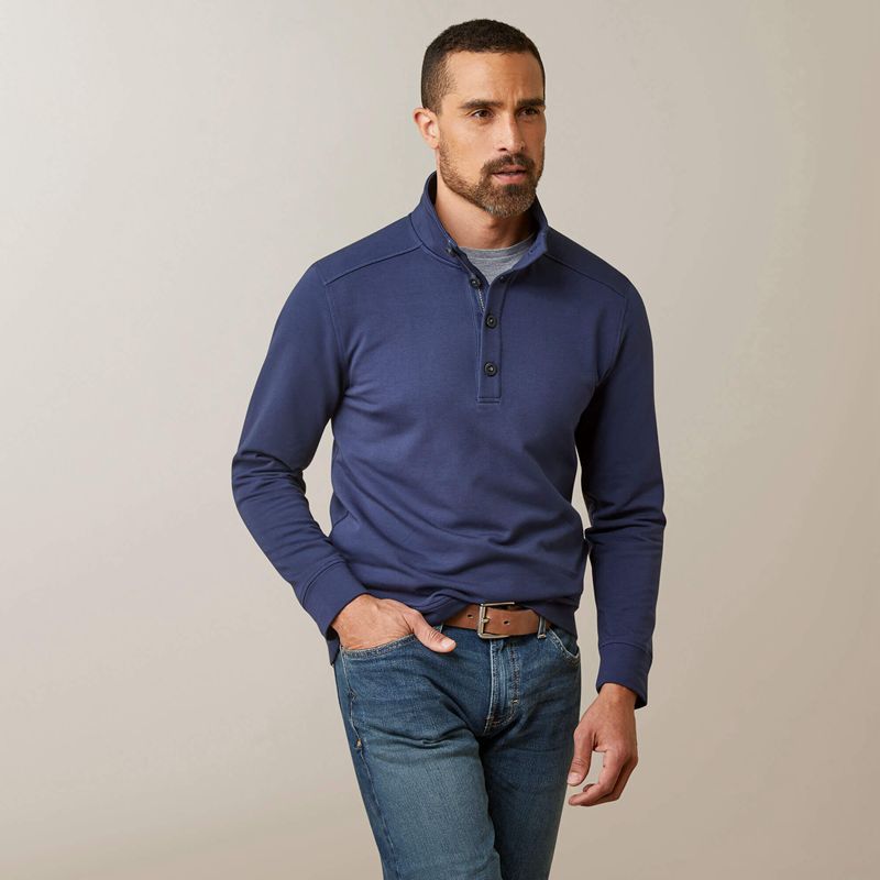 Navy Ariat Kentfield Sweatshirt | 06QMBVPHS