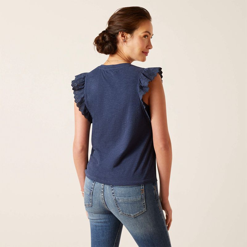 Navy Ariat Ludlow Top | 50IRAZTDQ