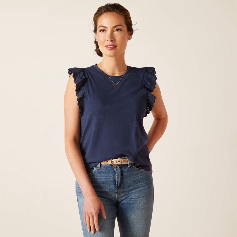 Navy Ariat Ludlow Top | 50IRAZTDQ