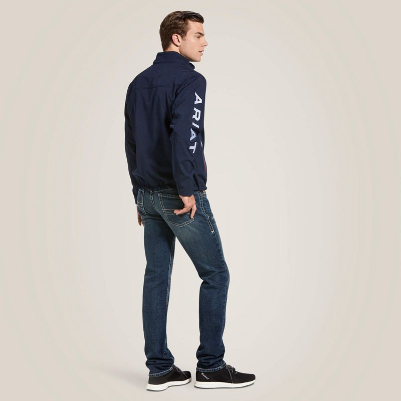 Navy Ariat New Team Softshell Jacket | 78MLDTISA