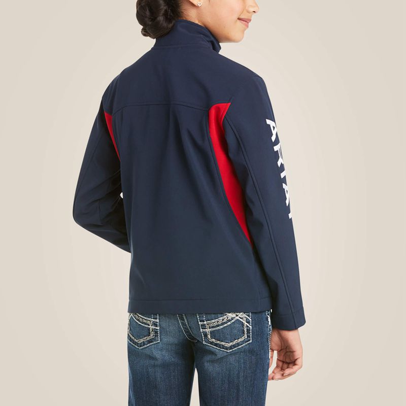 Navy Ariat New Team Softshell Jacket | 89YLGDQIH