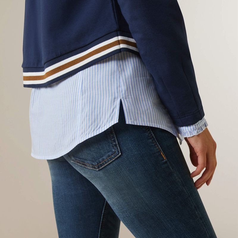 Navy Ariat Pacifica Sweatshirt | 29OKGPNRE