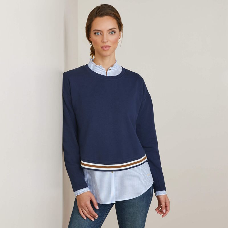 Navy Ariat Pacifica Sweatshirt | 29OKGPNRE