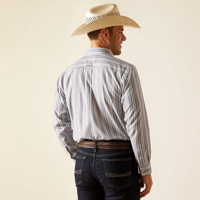 Navy Ariat Pro Series Ross Classic Fit Shirt | 65KBLVOTS