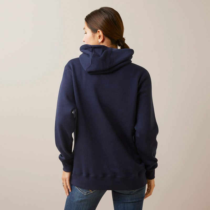 Navy Ariat Real Flying Flag Hoodie | 36VQIXPOY