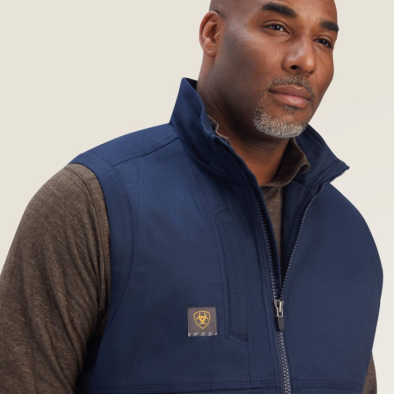 Navy Ariat Rebar Duracanvas Vest | 48VFEGDHT