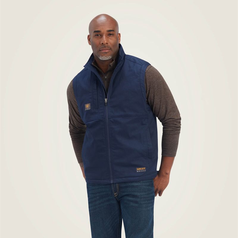 Navy Ariat Rebar Duracanvas Vest | 48VFEGDHT