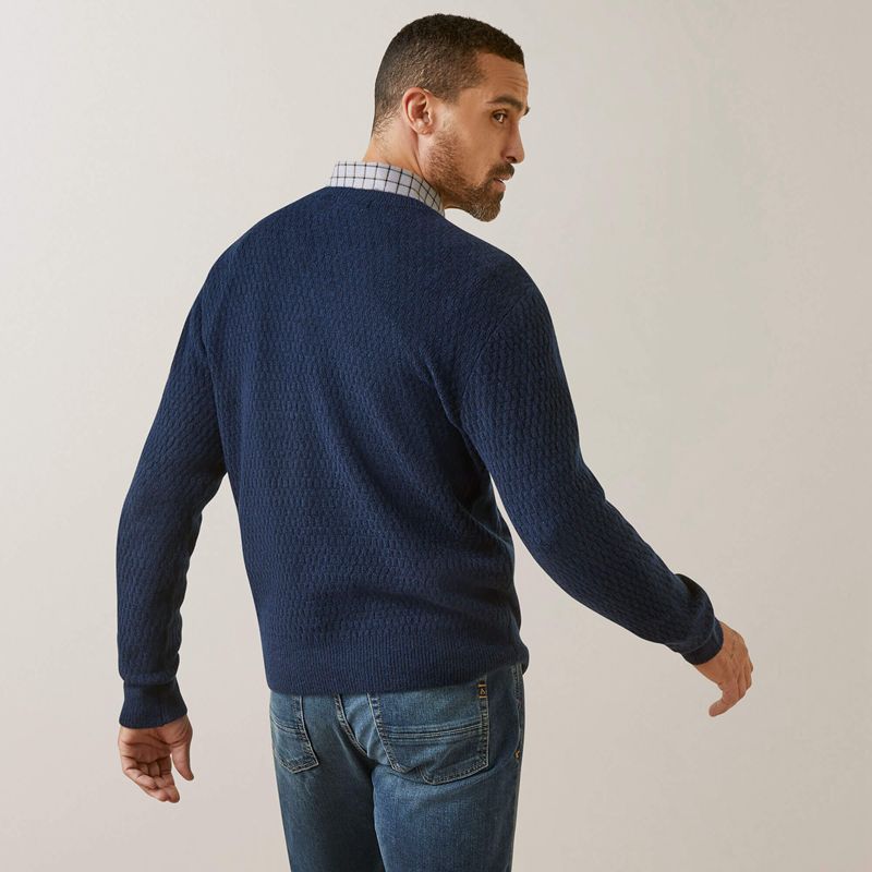 Navy Ariat Ross Sweater | 97KESDGVM