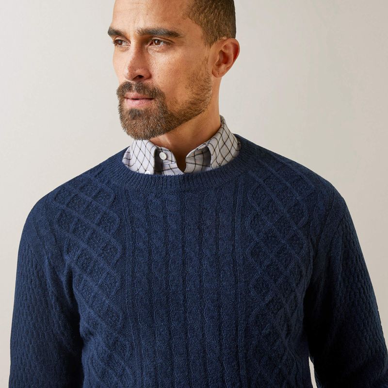 Navy Ariat Ross Sweater | 97KESDGVM