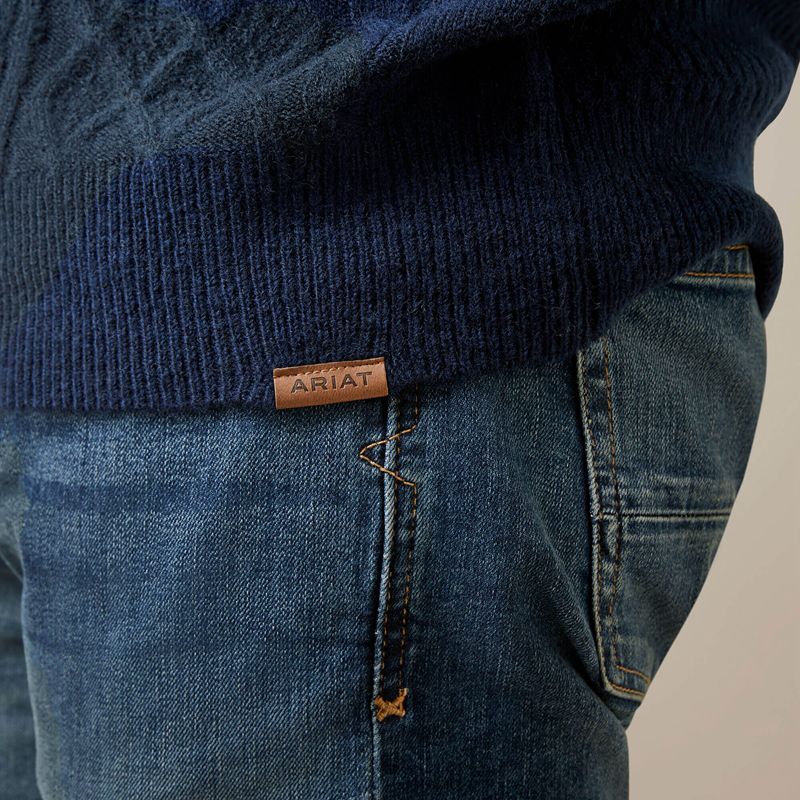 Navy Ariat Ross Sweater | 97KESDGVM