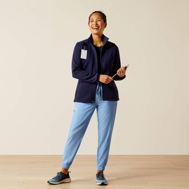 Navy Ariat Sina Fleece Scrub Jacket | 81KDSOTMQ