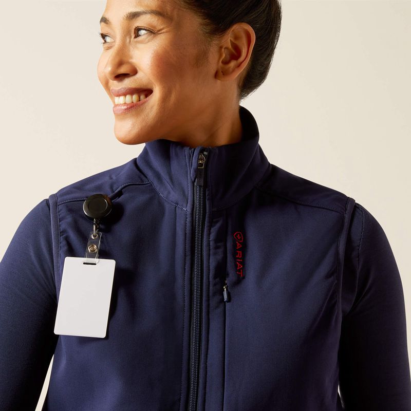 Navy Ariat Sina Fleece Scrub Vest | 38LATOZUD