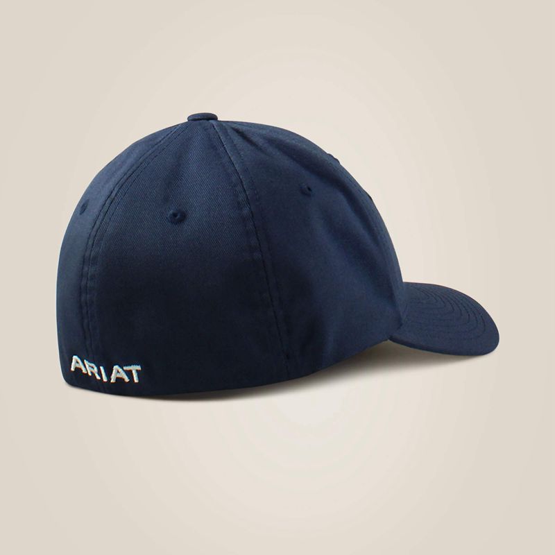 Navy Ariat Usa Flag Patch Shield Cap | 21CDEIOHP