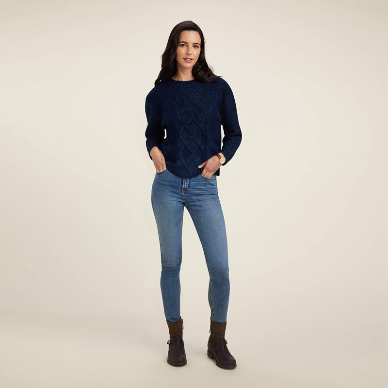 Navy Ariat Winter Quarter Sweater | 73GMEQATL