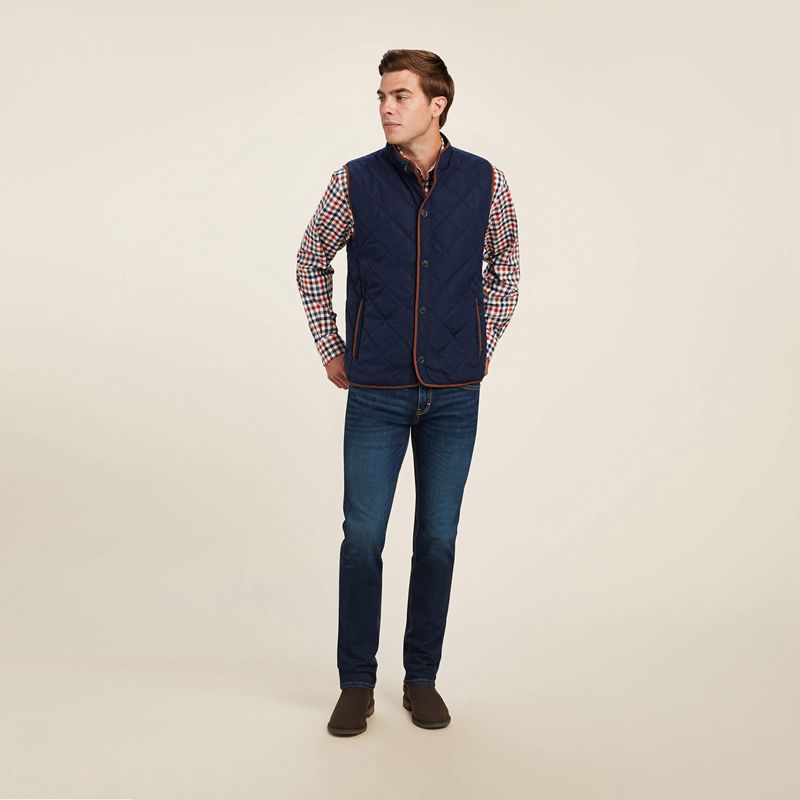 Navy Ariat Woodside Vest | 52ZYATODI