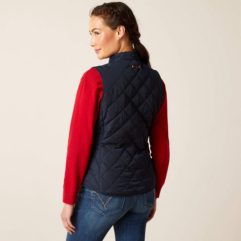 Navy Ariat Woodside Vest | 83ZSFOMWB