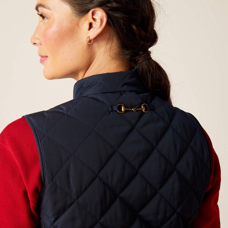 Navy Ariat Woodside Vest | 83ZSFOMWB