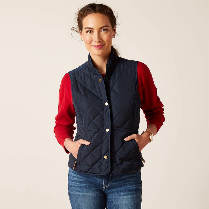 Navy Ariat Woodside Vest | 83ZSFOMWB