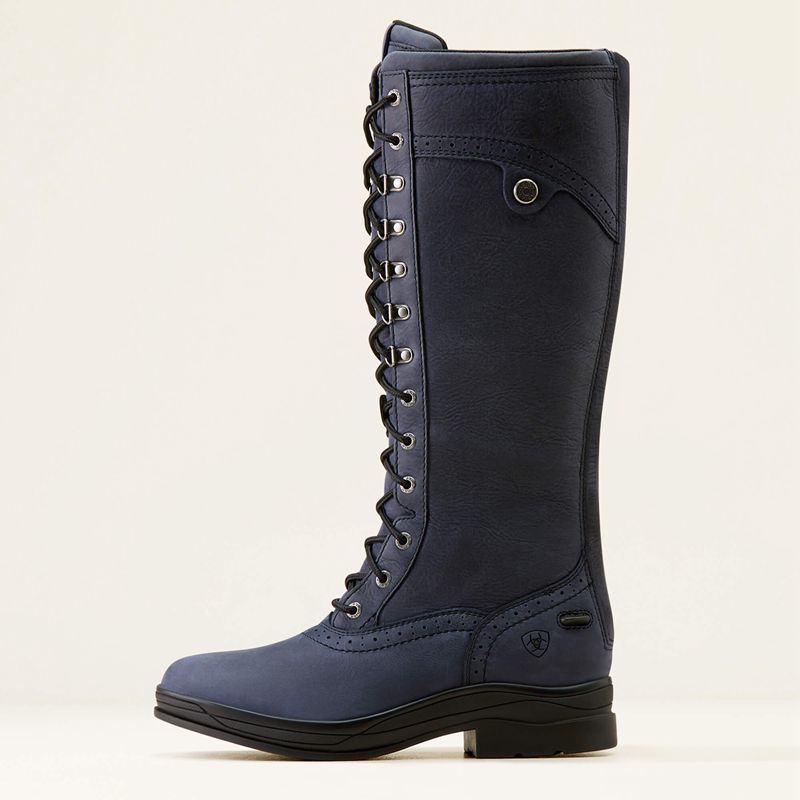 Navy Ariat Wythburn Tall Waterproof Boot | 14YSBTJVK