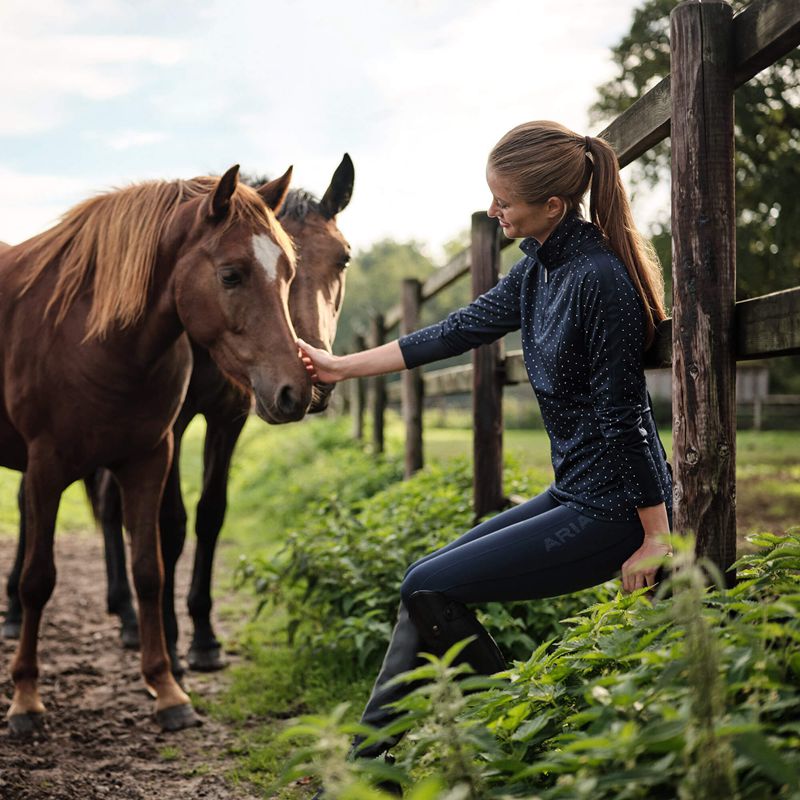 Navy Dot Ariat Sunstopper 3.0 1/4 Zip Baselayer | 20ZSTKDUH