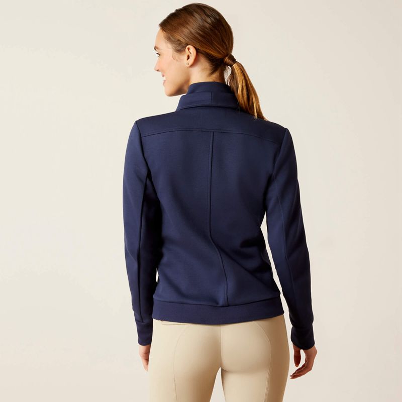 Navy Eclipse Ariat Bess Full Zip Sweatshirt | 83KYIWZJL