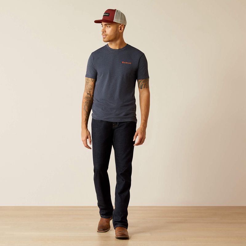 Navy Heather Ariat Eagle Rock T-Shirt | 09ISHWJPT