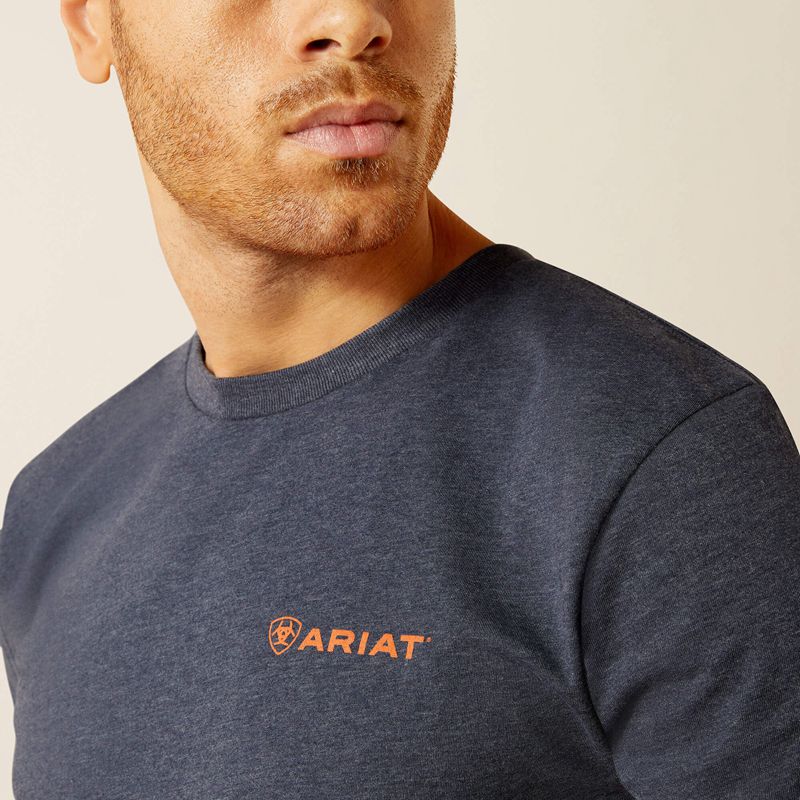 Navy Heather Ariat Eagle Rock T-Shirt | 09ISHWJPT