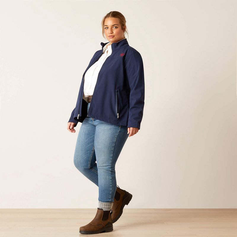 Navy Usa Ariat New Team Softshell Jacket | 32NHAXCBO