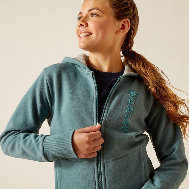 North Atlantic Ariat Team Logo Full Zip Hoodie | 67XIYKOSN