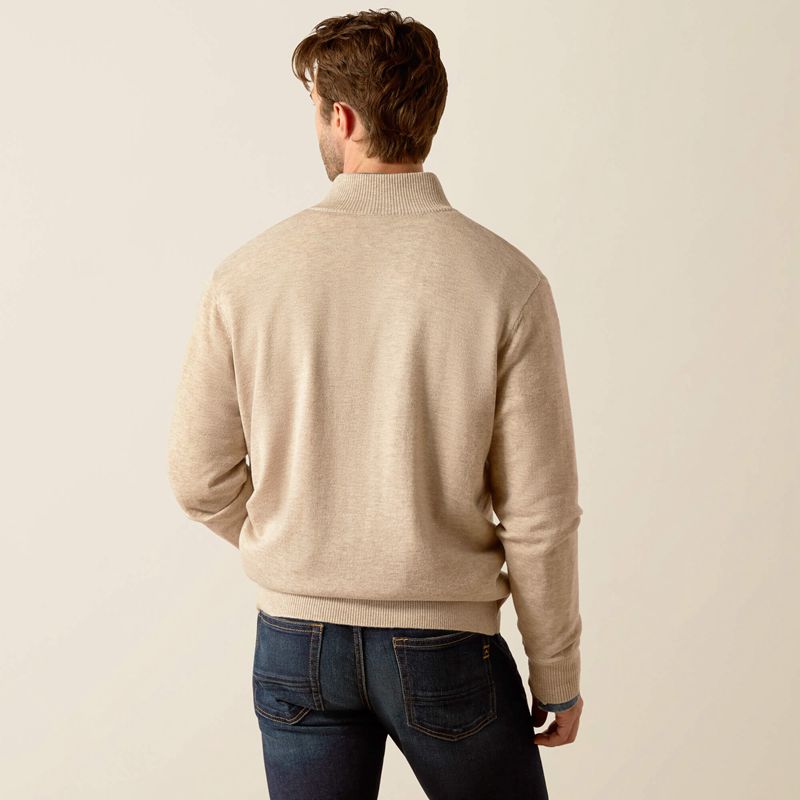 Oatmeal Ariat Bolinas Sweater | 71BOSFJLX