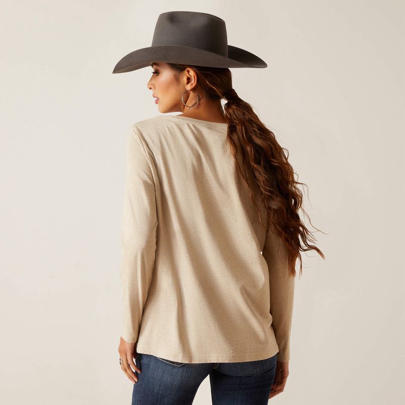 Oatmeal Ariat Serape Shield Tee | 75CLMIUSA