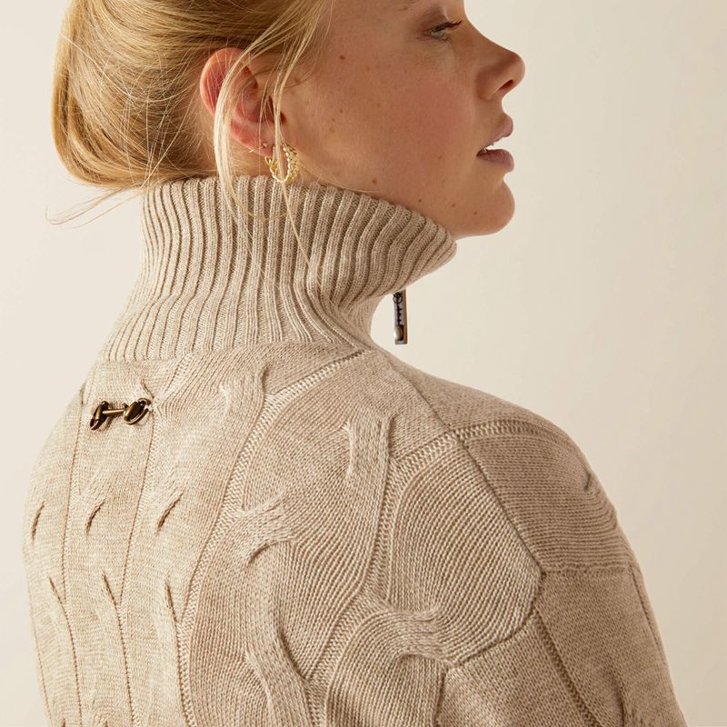 Oatmeal Heather Ariat Alamere Sweater | 24RJBYPMZ