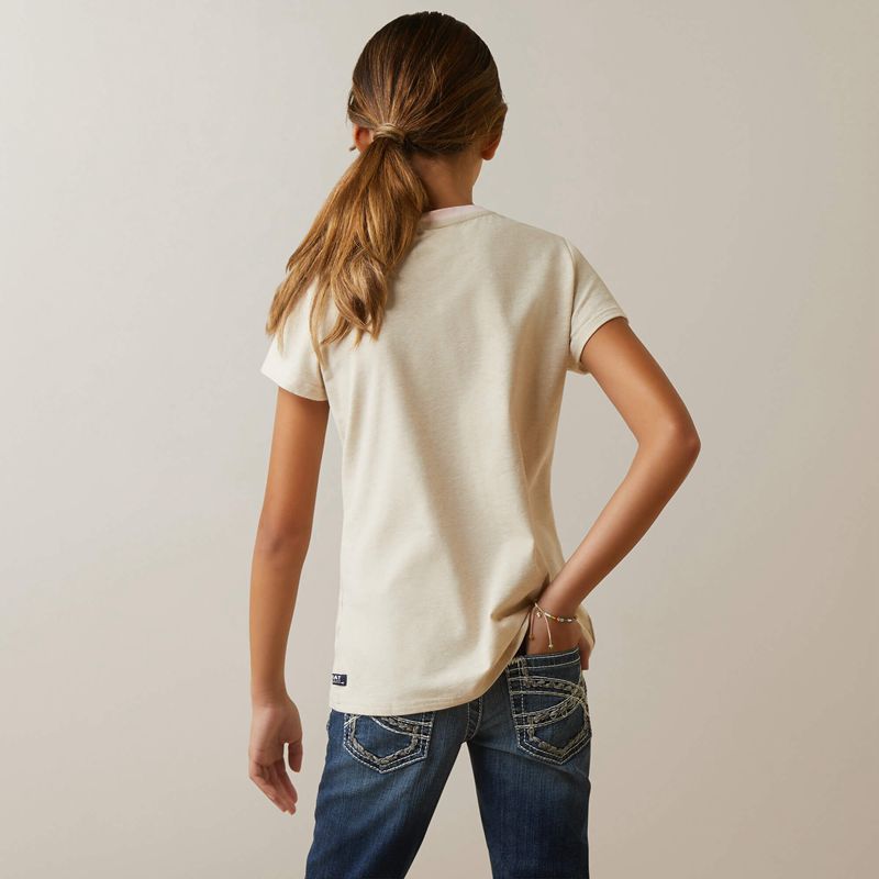 Oatmeal Heather Ariat Flora T-Shirt | 57DBEUZKC