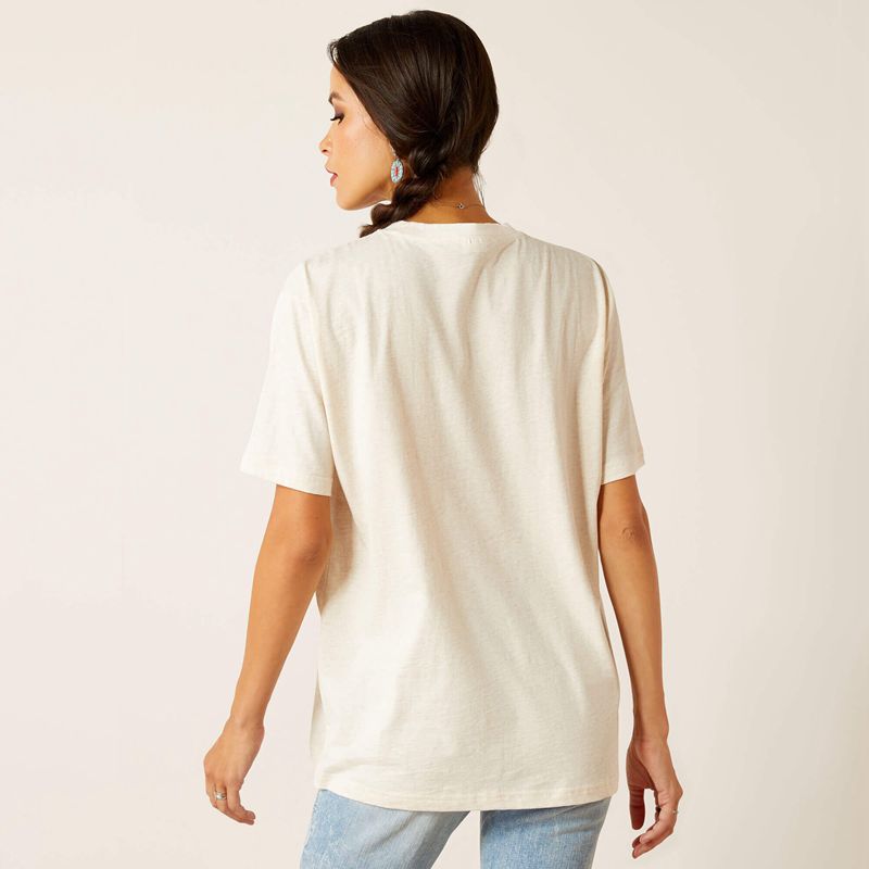 Oatmeal Heather Ariat Lola T-Shirt | 59AJRXFLV