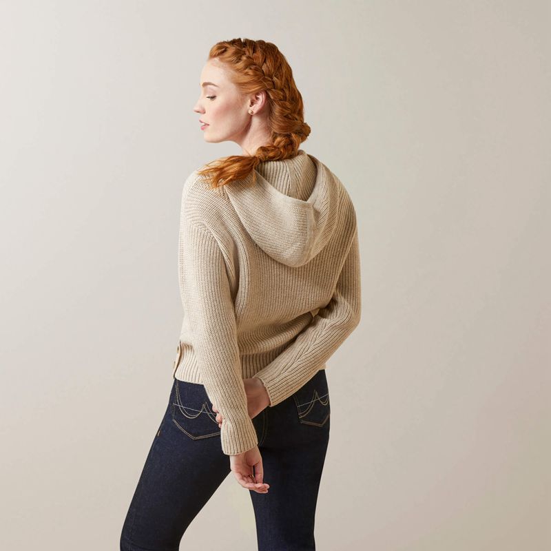 Oatmeal Heather Ariat Los Altos Sweater | 81PDOUVIF