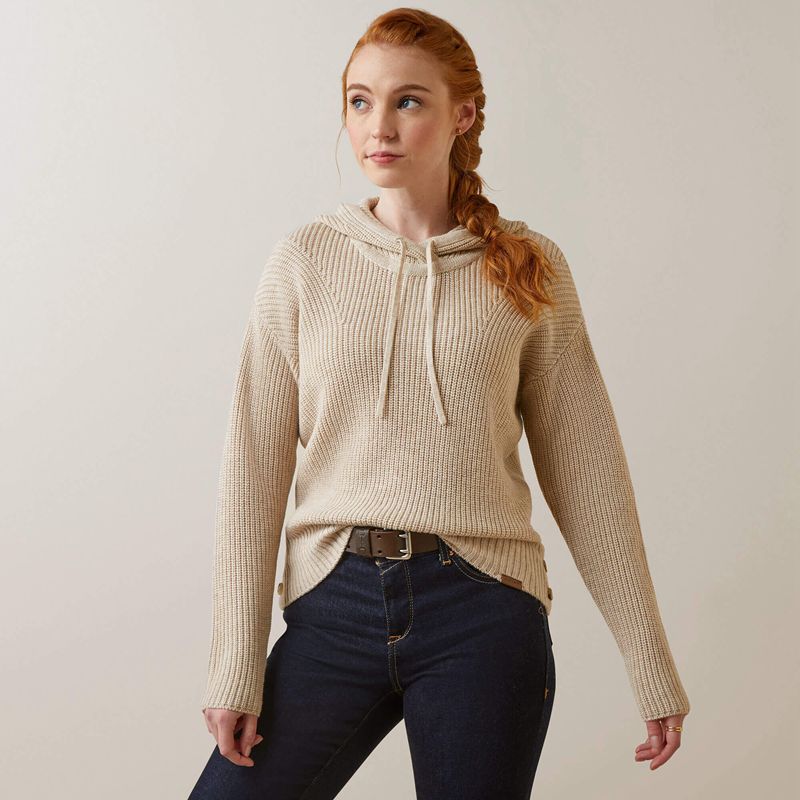 Oatmeal Heather Ariat Los Altos Sweater | 81PDOUVIF