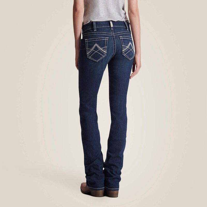 Ocean Ariat R.E.A.L. Mid Rise Stretch Icon Stackable Straight Leg Jean | 17RWEJLSY