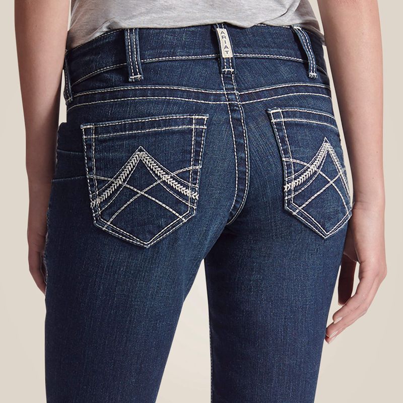 Ocean Ariat R.E.A.L. Mid Rise Stretch Icon Stackable Straight Leg Jean | 17RWEJLSY