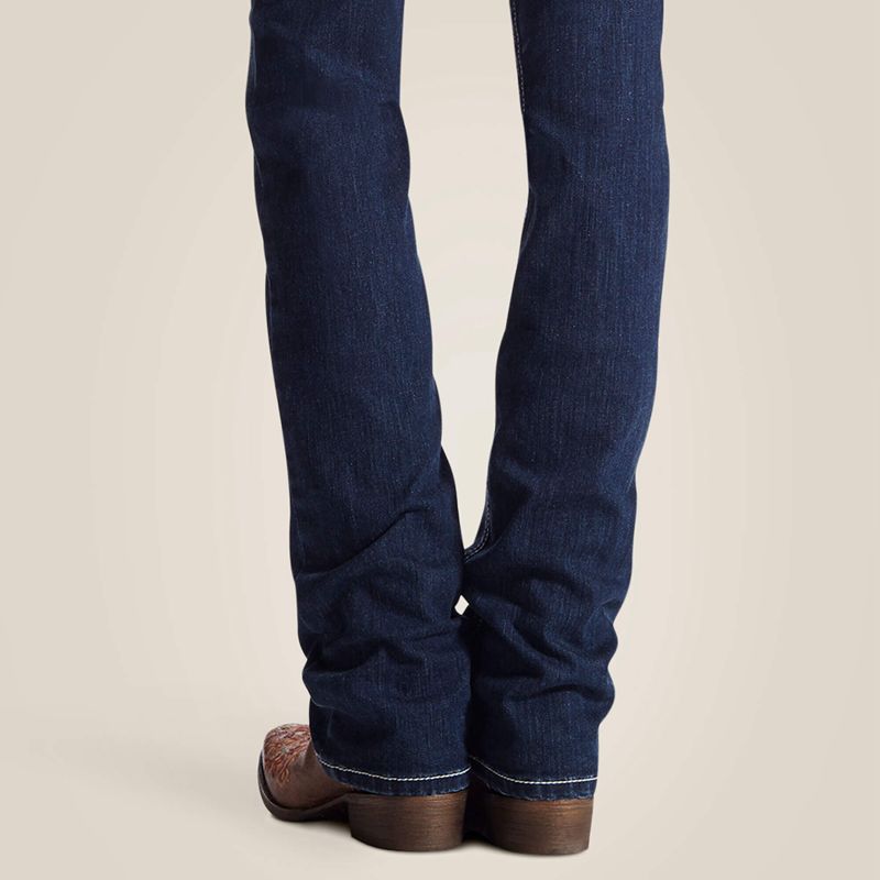 Ocean Ariat R.E.A.L. Mid Rise Stretch Icon Stackable Straight Leg Jean | 17RWEJLSY