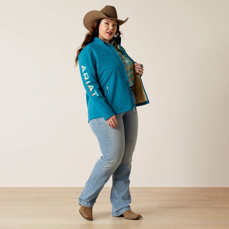 Ocean Depths/Retro Ranch Print Ariat New Team Softshell Jacket | 26FCXQOEN