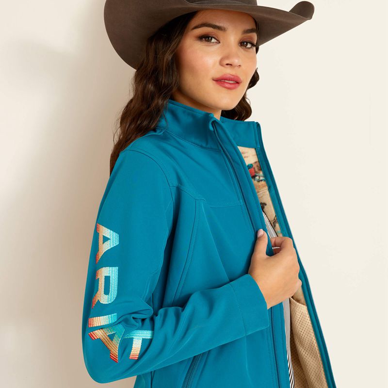 Ocean Depths/Retro Ranch Print Ariat New Team Softshell Jacket | 26FCXQOEN