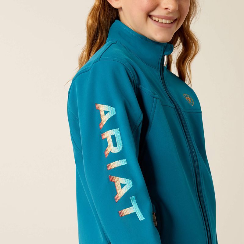 Ocean Depths/Retro Ranch Print Ariat New Team Softshell Jacket | 23HPMWLCY