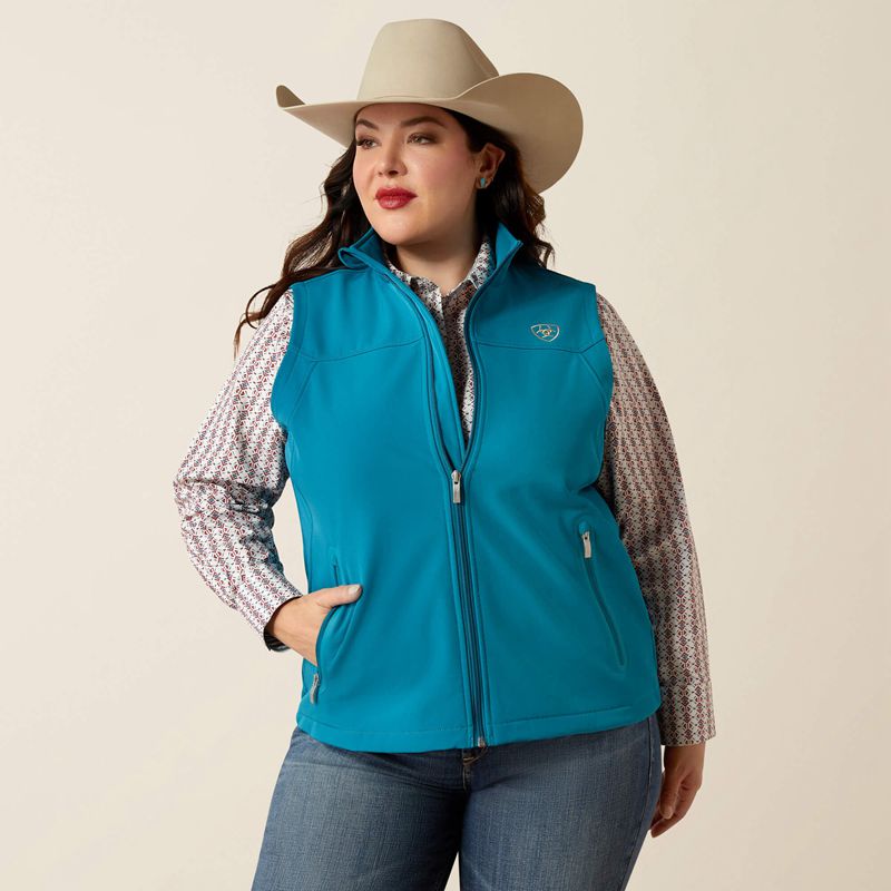 Ocean Depths/Retro Ranch Print Ariat New Team Softshell Vest | 10CGKALXB