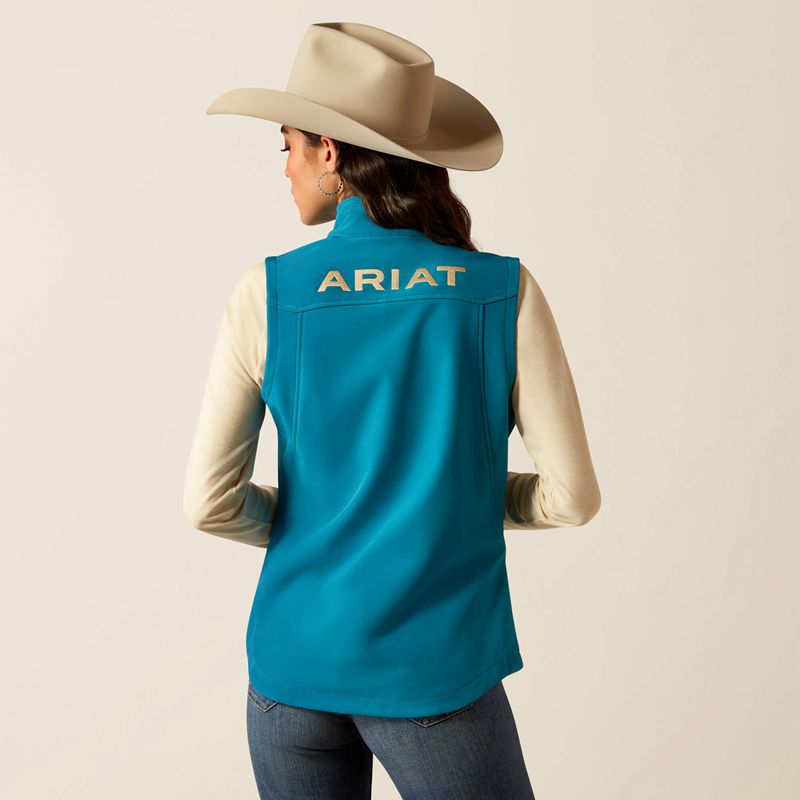 Ocean Depths/Retro Ranch Print Ariat New Team Softshell Vest | 10CGKALXB