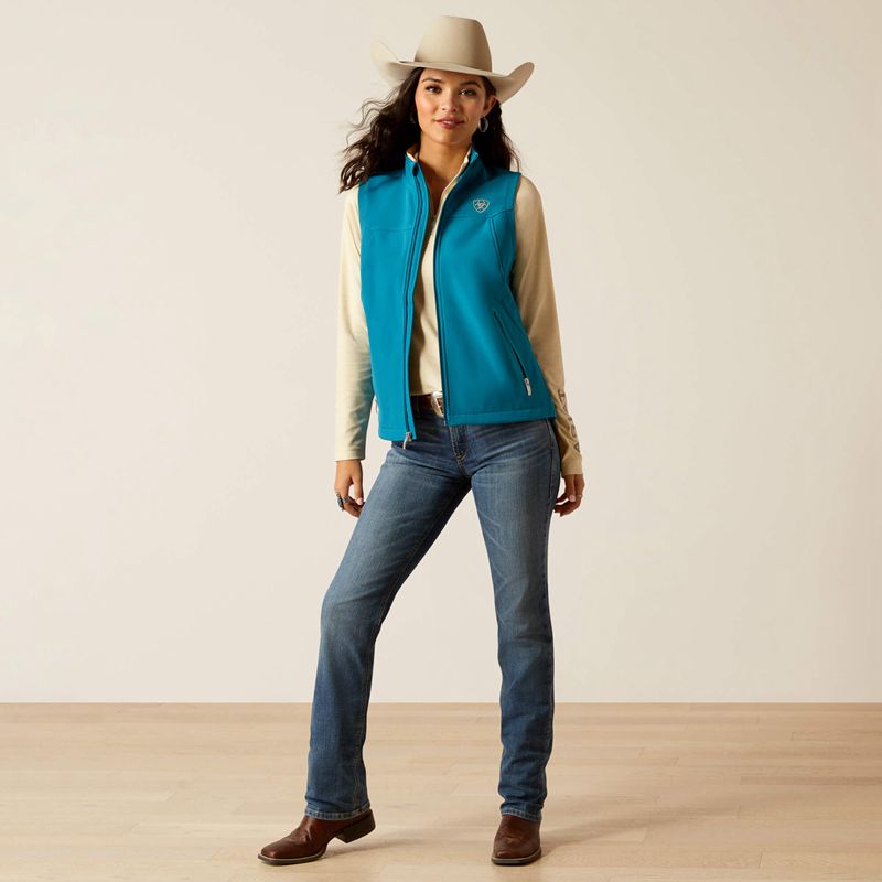 Ocean Depths/Retro Ranch Print Ariat New Team Softshell Vest | 10CGKALXB