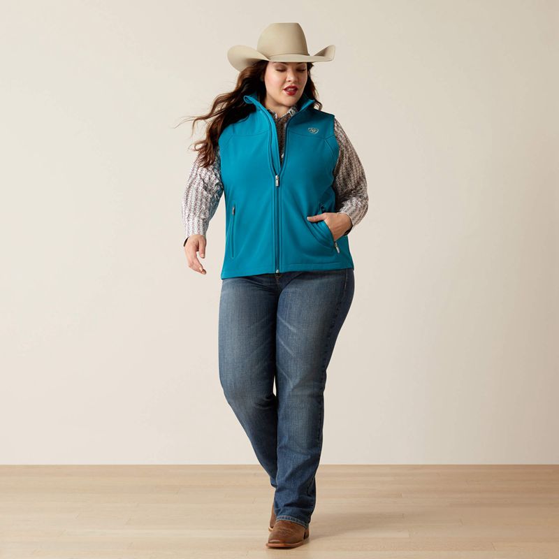 Ocean Depths/Retro Ranch Print Ariat New Team Softshell Vest | 10CGKALXB