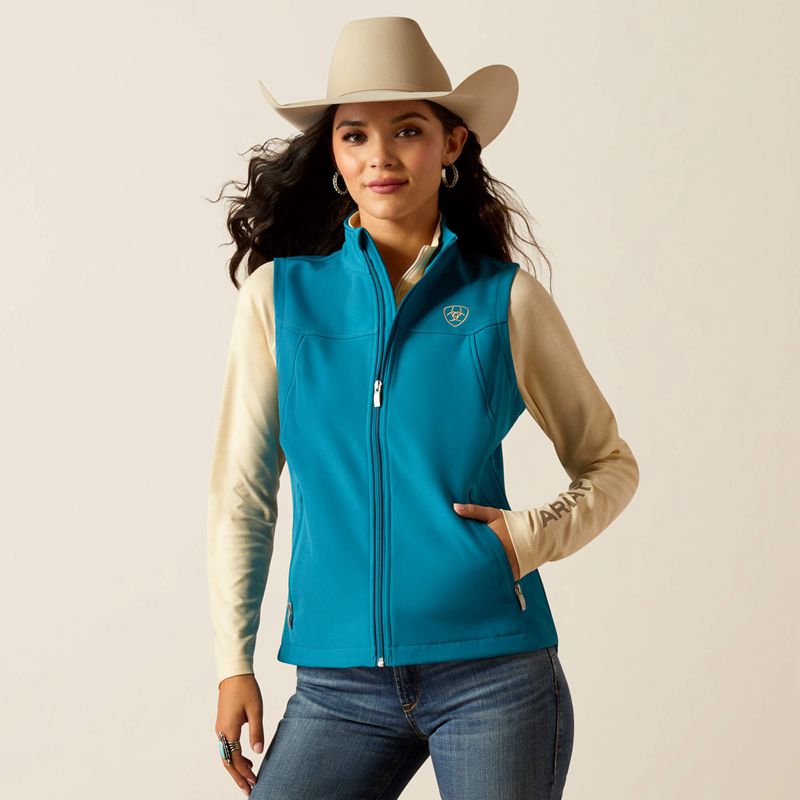 Ocean Depths/Retro Ranch Print Ariat New Team Softshell Vest | 10CGKALXB